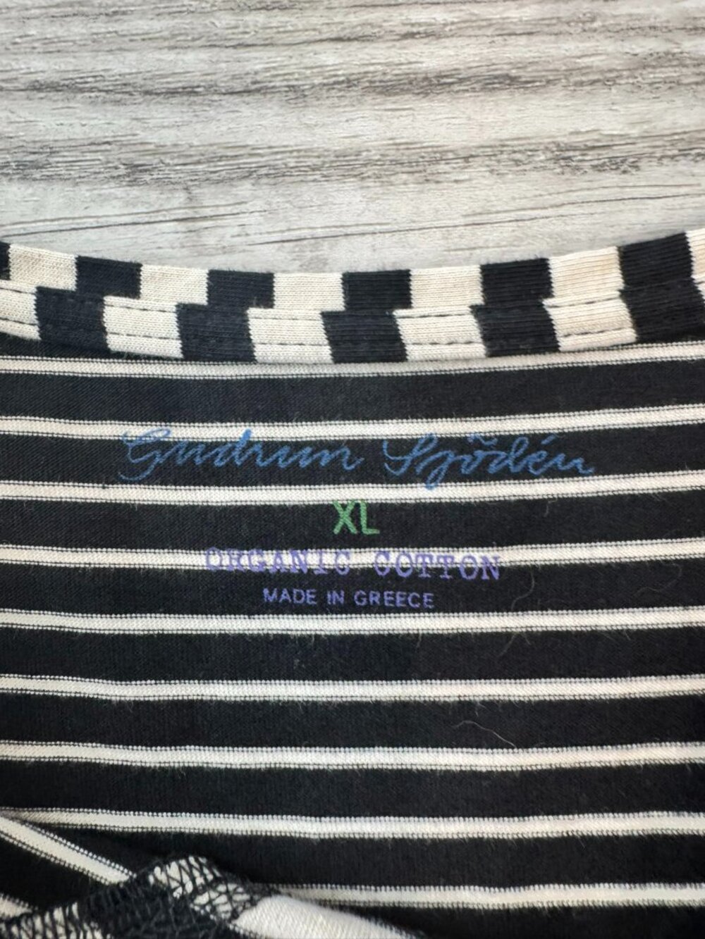 Gudrun Sjoden Black White Stripe 3/4 Sleeve Knit Dress Size XL Stretch Q9 - Picture 4 of 5